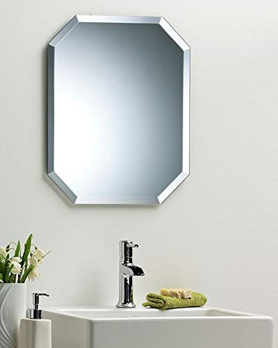 Bathrooms Wall Mirror Basin Size, Bathroom Frameless Mirror Decor